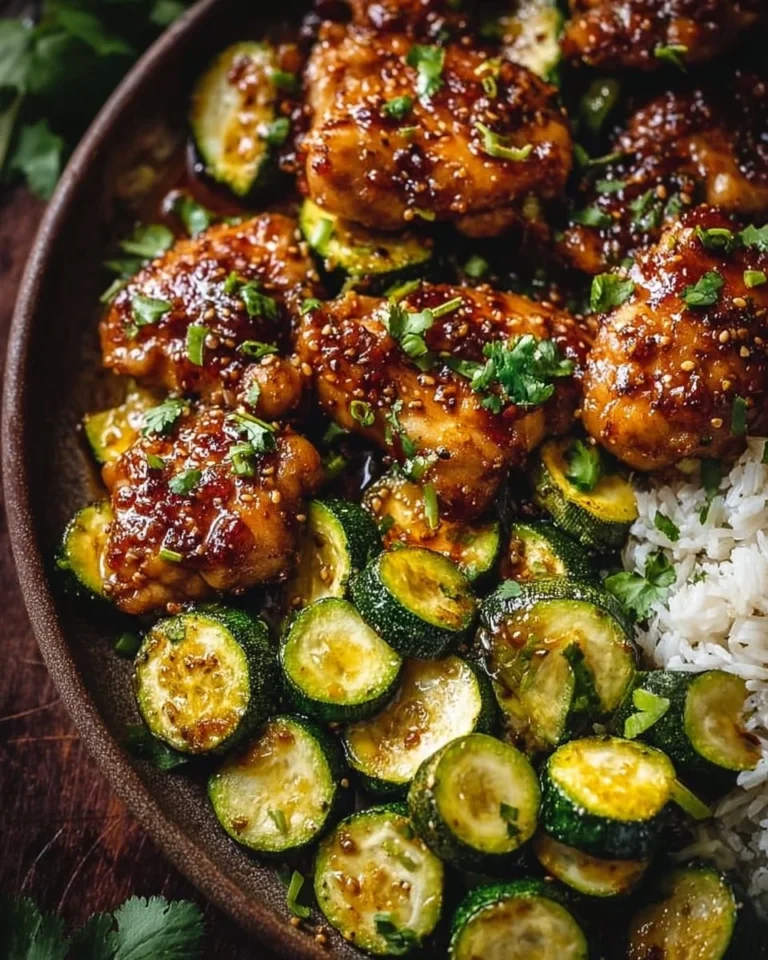 Delicious Sheet Pan Hot Honey Garlic Chicken with Zucchini