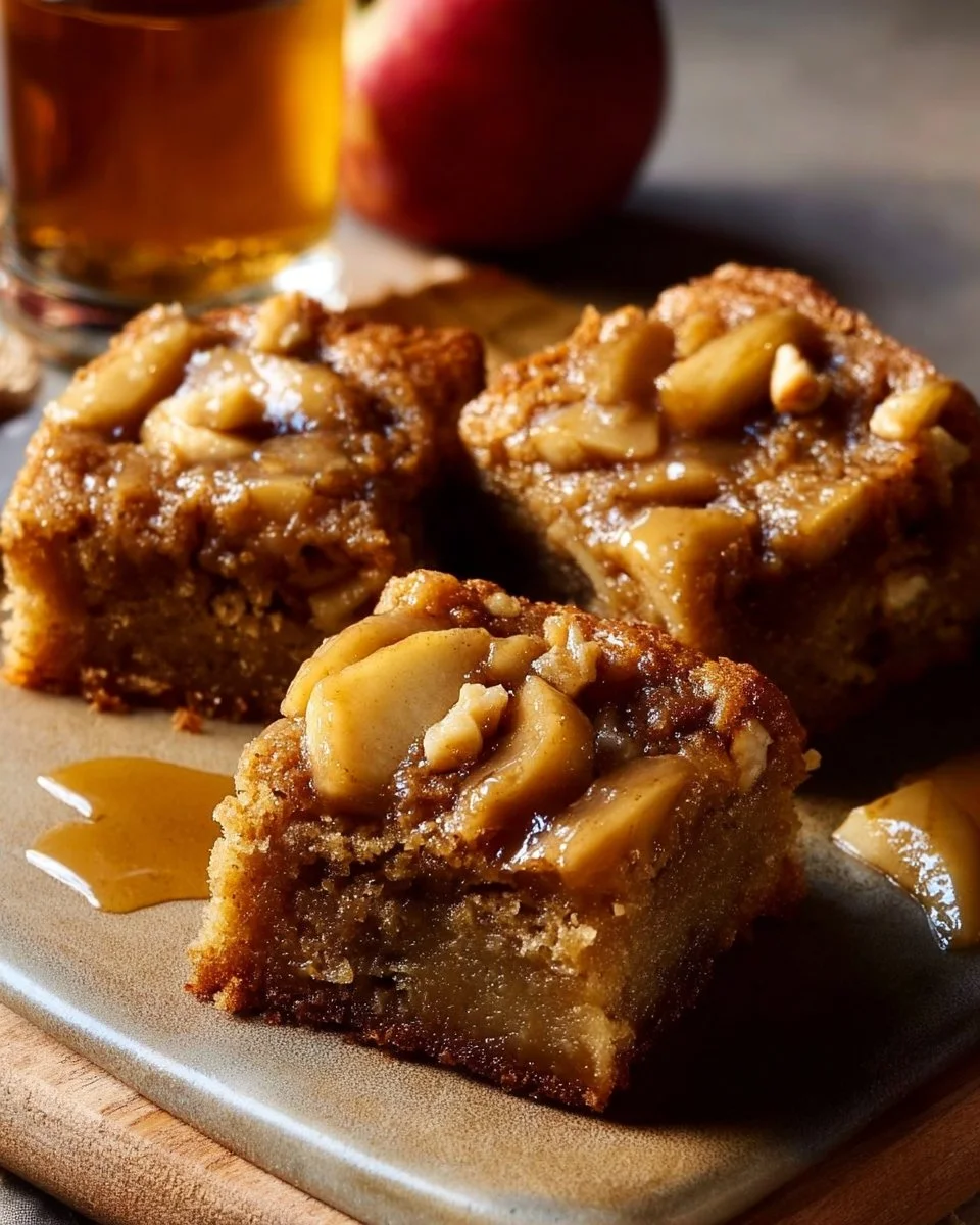 Maple Glazed Apple Blondies